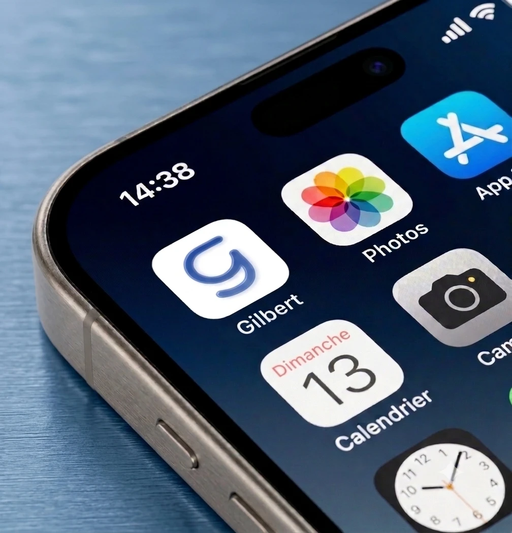 L'application Gilbert sur iPhone